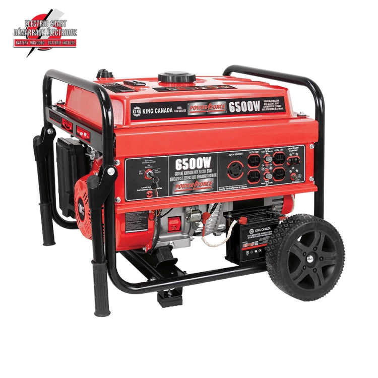 Power Force KCG-6502GE Generator, Gasoline, 6500W, w/ Electric Start and Wheel Kit